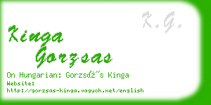 kinga gorzsas business card